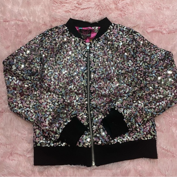 JoJo Siwa Other - Jojo Siwa girls sequin bomber jacket pastel 6/6x EUC